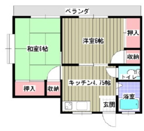 グリーンコーポ Kの物件間取画像